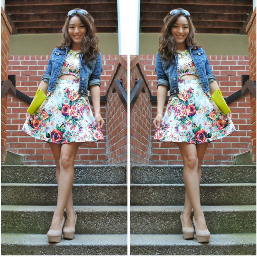 S Material Girl Floral Sleeveless Cut Out Dress